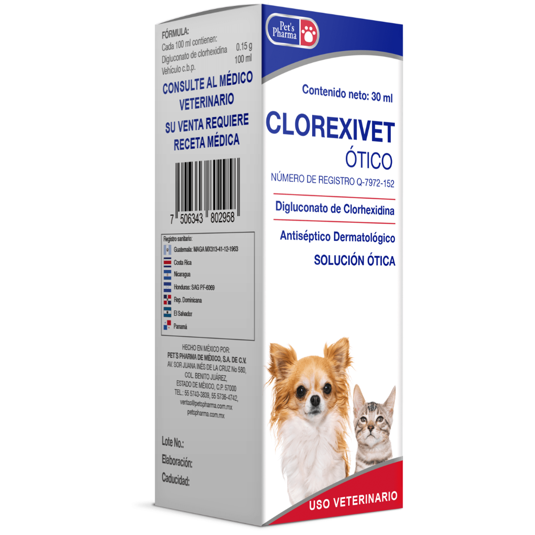 Productos Clorexivet Solución Ótica 30ml - Pet's Pharma Productos Clorexivet Solución Ótica 30ml - Pet's Pharma